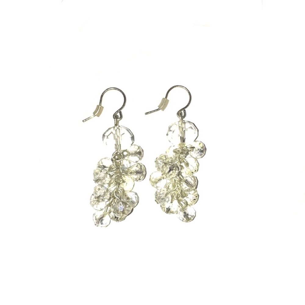 💋Vintage Y2K Crystal Glass Ball Sparkly Dangly Earrings